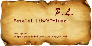 Petelei Libériusz névjegykártya